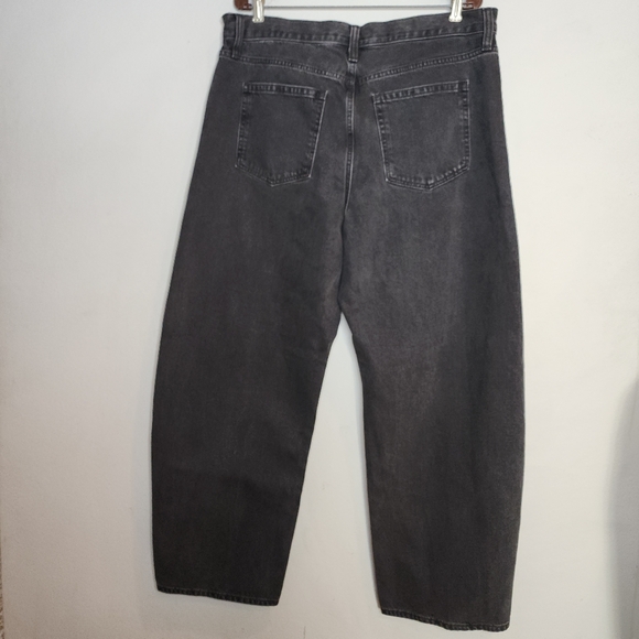 GAP Barrel Jeans Black High Rise Rigid Denim Women's Size 16 - Picture 4 of 16